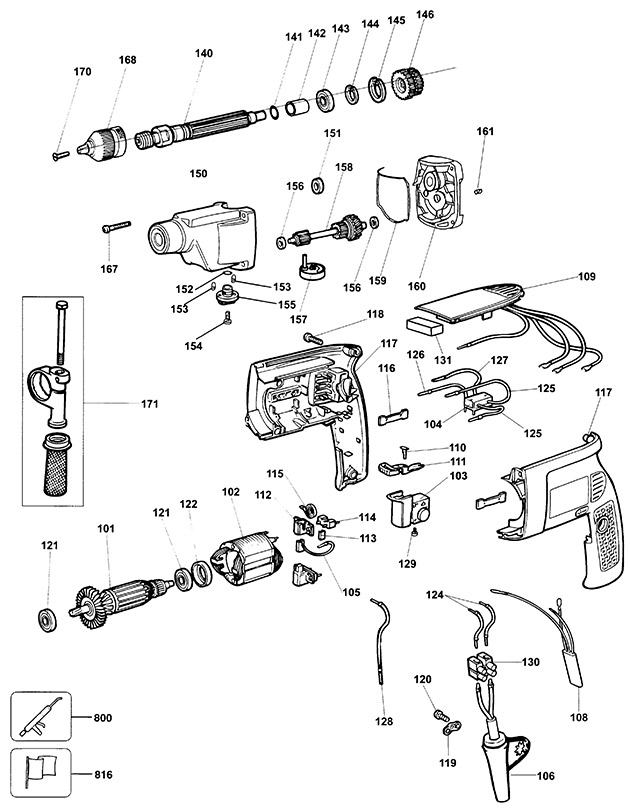 Elu BM21EL Type 2 Drill Spare Parts BM21EL