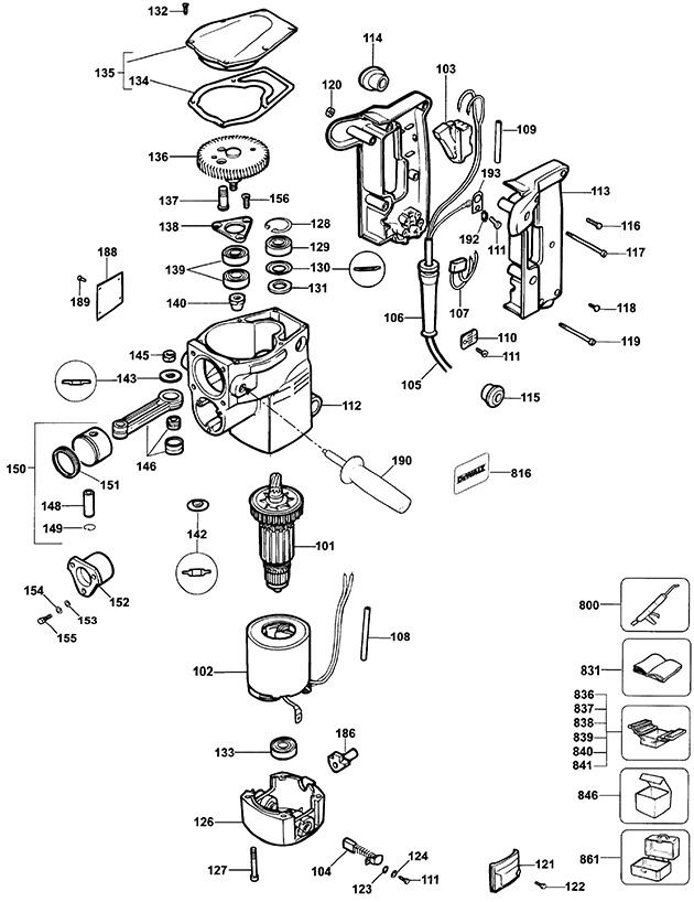 DeWalt DW558L Type 3 Hammer Spare Parts DW558L