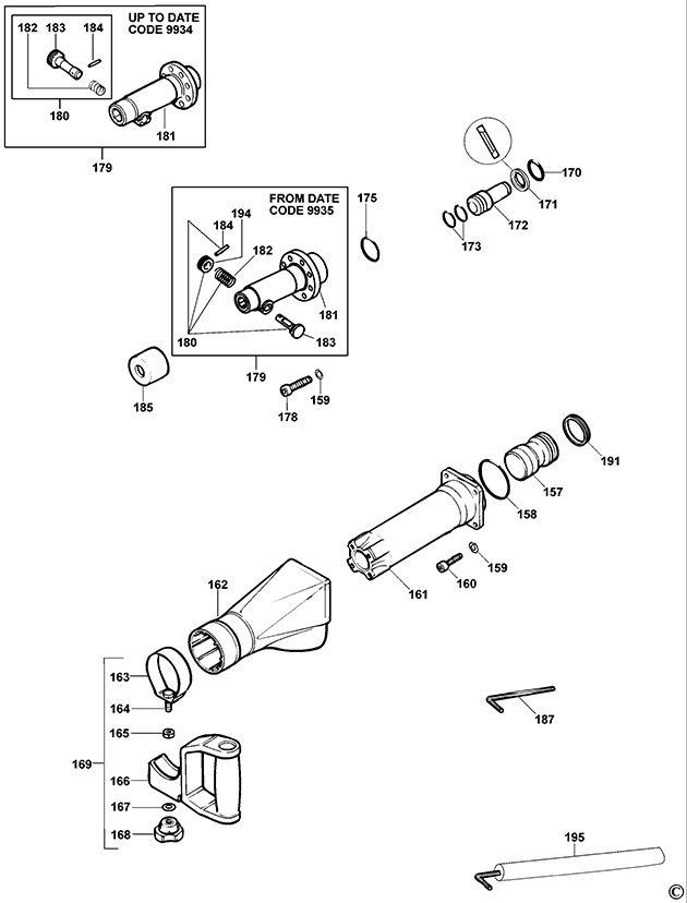 DeWalt DW558L Type 3 Hammer Spare Parts DW558L