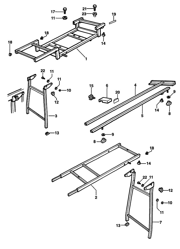 DeWalt DE7085 Type 1 Extension Table Spare Parts DE7085