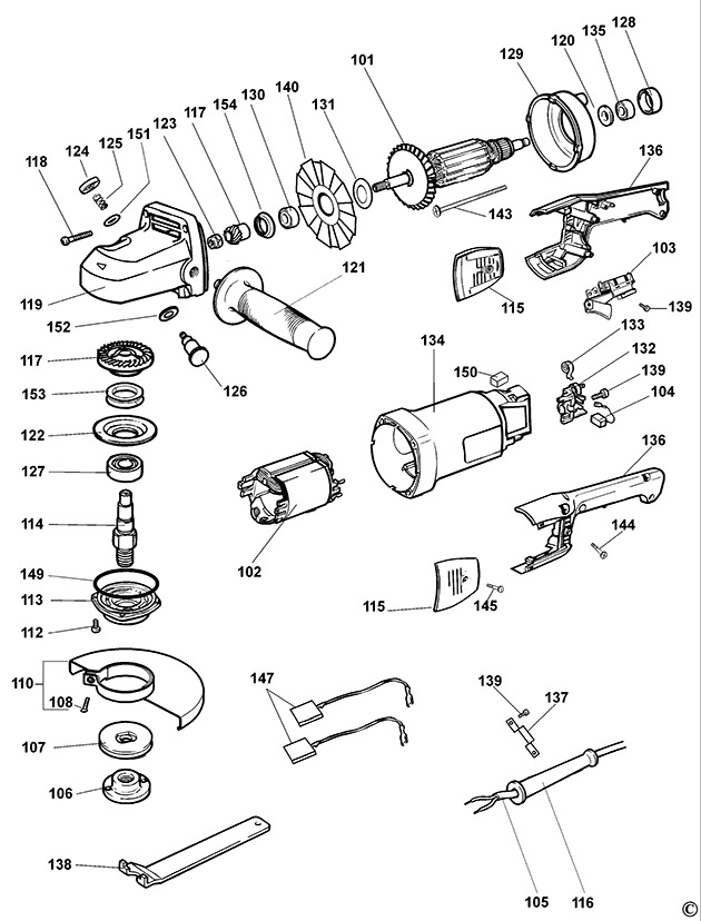 DeWalt DW840 Type 1 Angle Grinder Spare Parts DW840