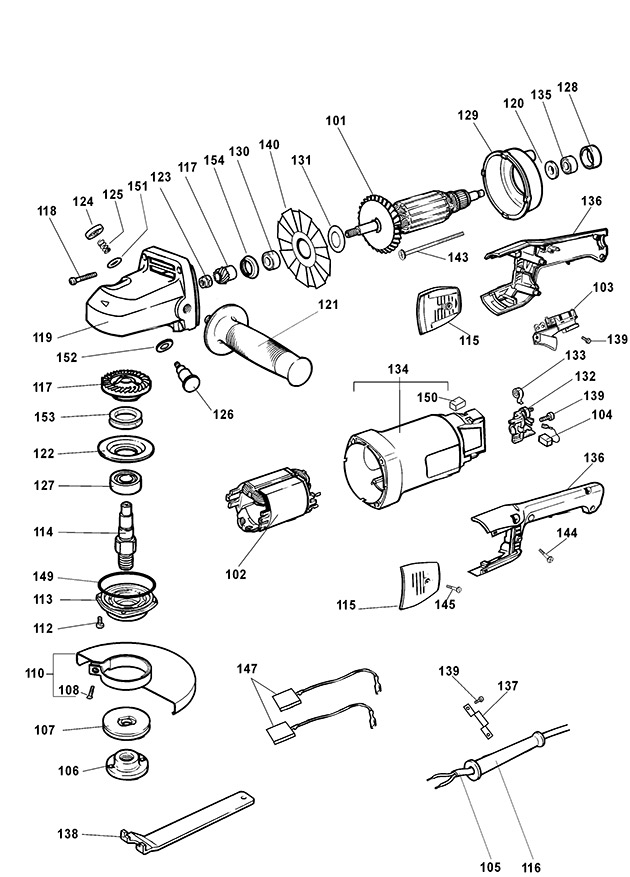 Elu WS47 Type 1 Angle Grinder Spare Parts WS47
