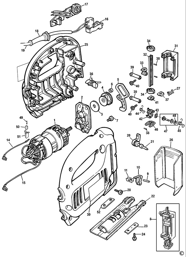 Black & Decker KS656PE Type 1 Jigsaw Spare Parts KS656PE