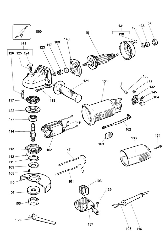 DeWalt DW821 Type 1 Small Angle Grinder Spare Parts DW821