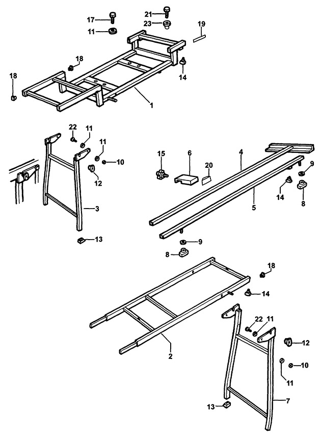 Elu EZ7085 Type 1 Extension Table Spare Parts EZ7085