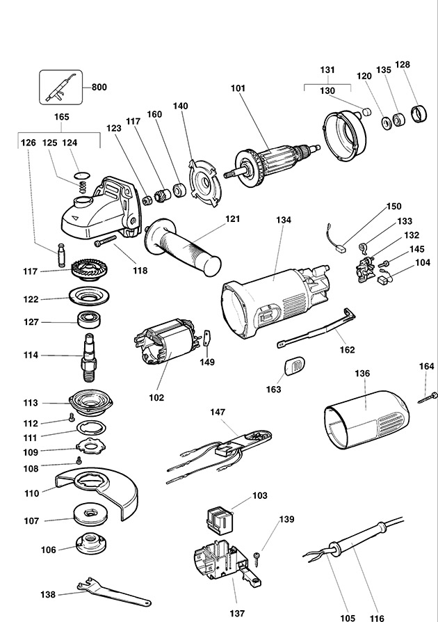 DeWalt DW825 Type 1 Angle Grinder Spare Parts DW825