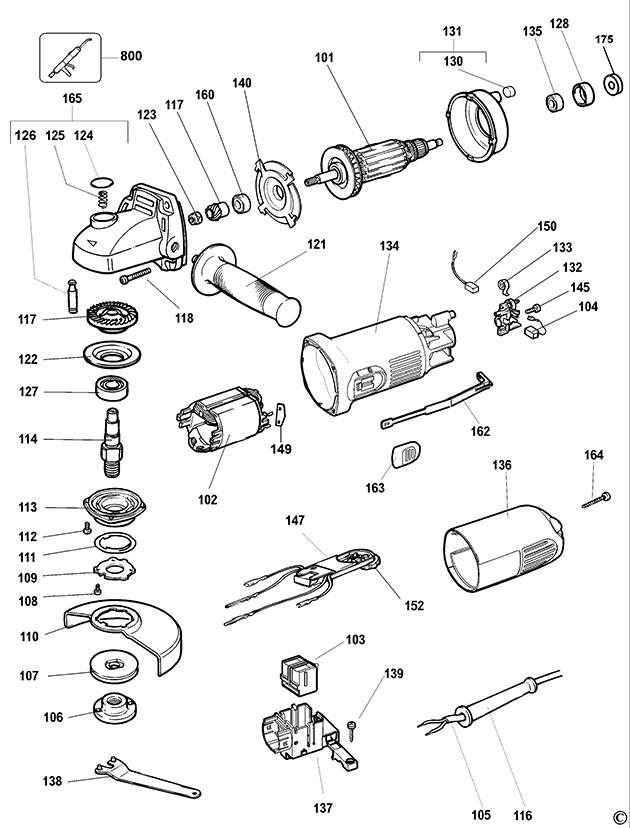 DeWalt DW826 Type 1 Angle Grinder Spare Parts DW826