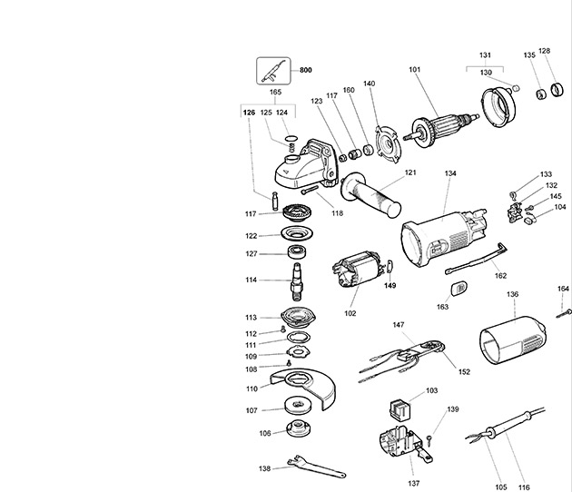 Elu WS32V Type 1 Angle Grinder Spare Parts WS32V