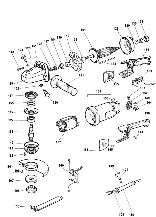 DeWalt DW841 Type 1 Angle Grinder Spare Parts DW841