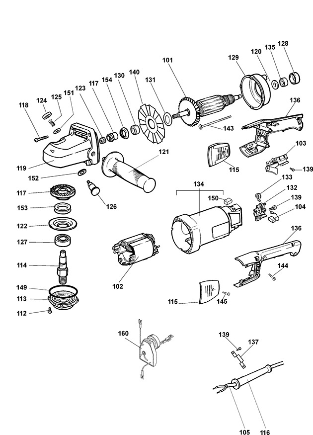 Elu PL12E Type 1 Polisher Spare Parts PL12E