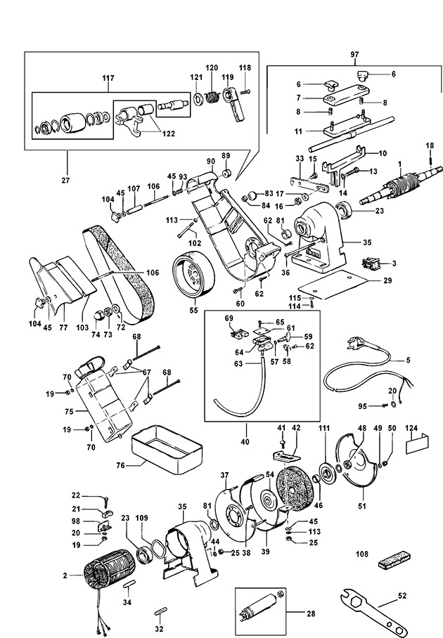 Elu MWA71 Type 1 Bench Grinder Spare Parts MWA71