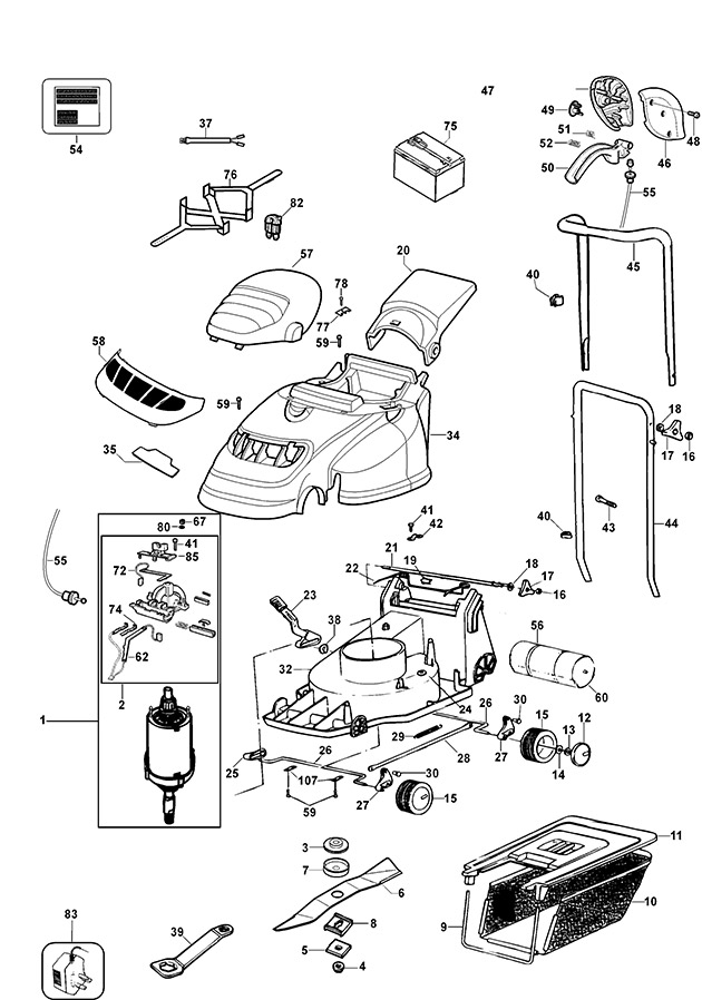 Black & Decker GRC730 Type 2 Mower Spare Parts GRC730