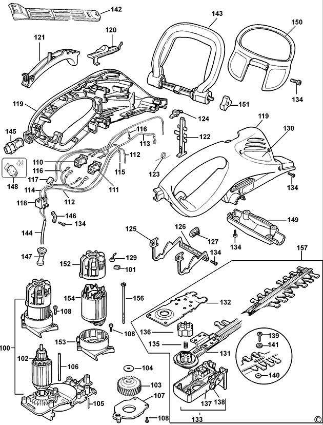 Black & Decker GT660 Type 1 - 2 Hedgetrimmer Spare Parts GT660
