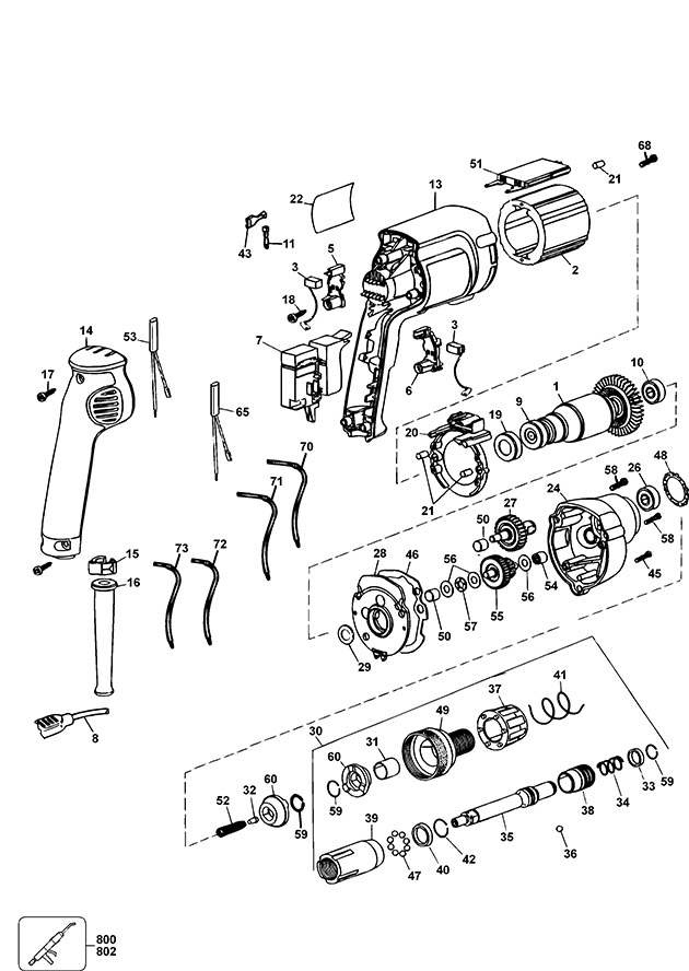 Elu BS45EK Type 2 Screwdriver Spare Parts BS45EK