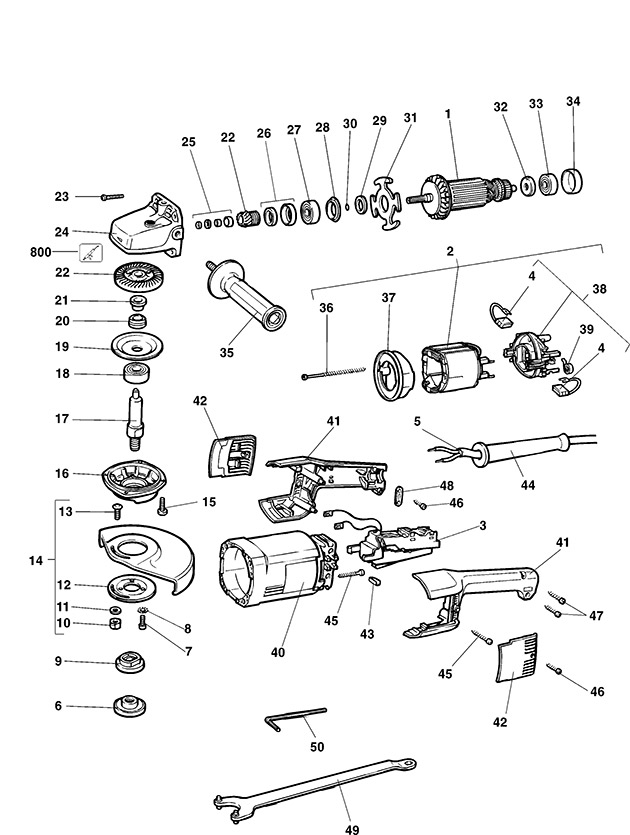 Elu WS54E Type 2 Angle Grinder Spare Parts WS54E