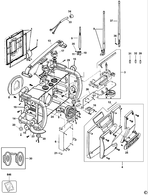 DeWalt DW911 Type 1 (US UNIT) Site Radio Spare Parts DW911