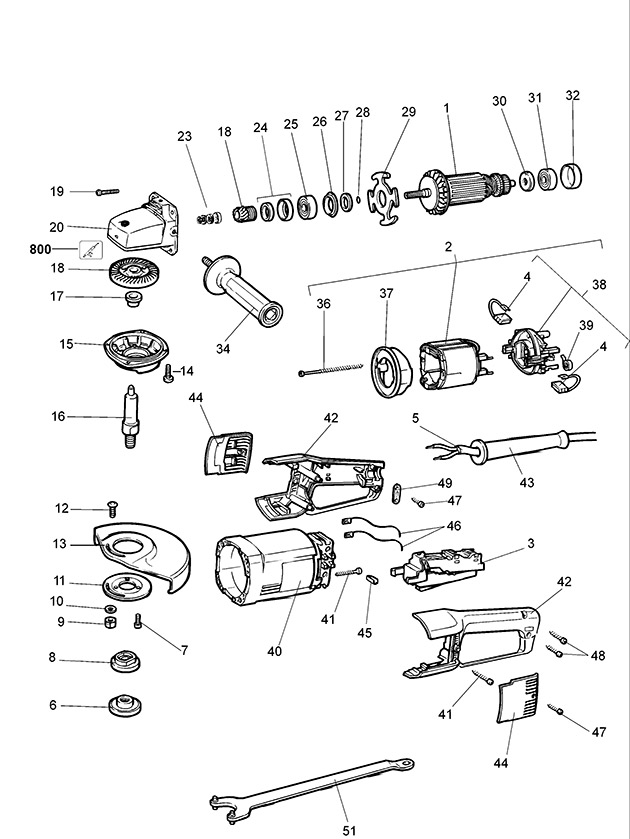 Black & Decker KG2024 Type 3 Angle Grinder Spare Parts KG2024