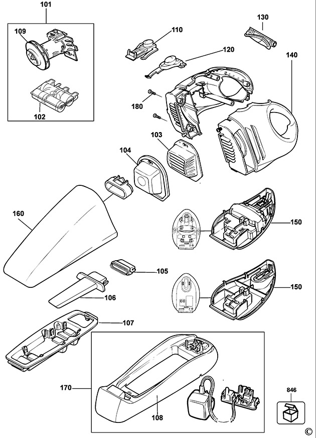 Black & Decker V4810 Type H1 Dustbuster Spare Parts V4810