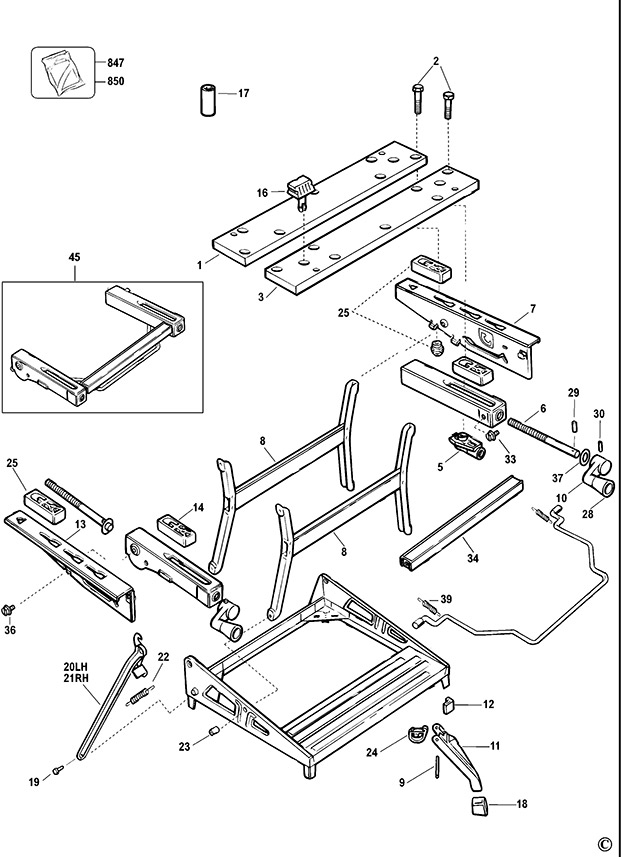 Black & Decker WM550 Type 11 Workmate Spare Parts WM550