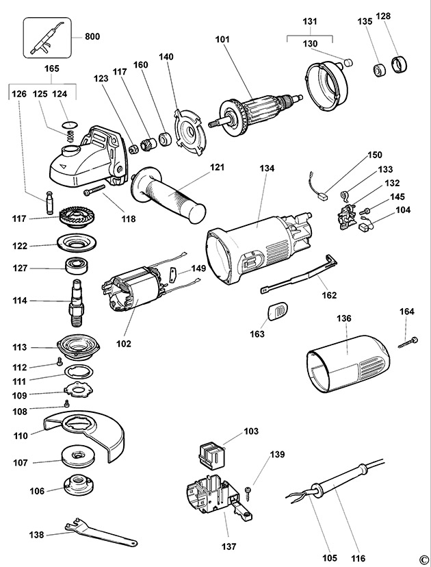 DeWalt DW818 Type 3 Angle Grinder Spare Parts DW818