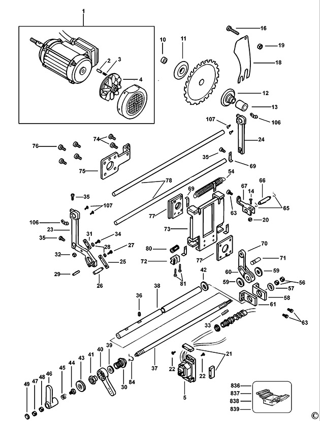 Elu ETS41 Type 1 Bench Saw Spare Parts ETS41