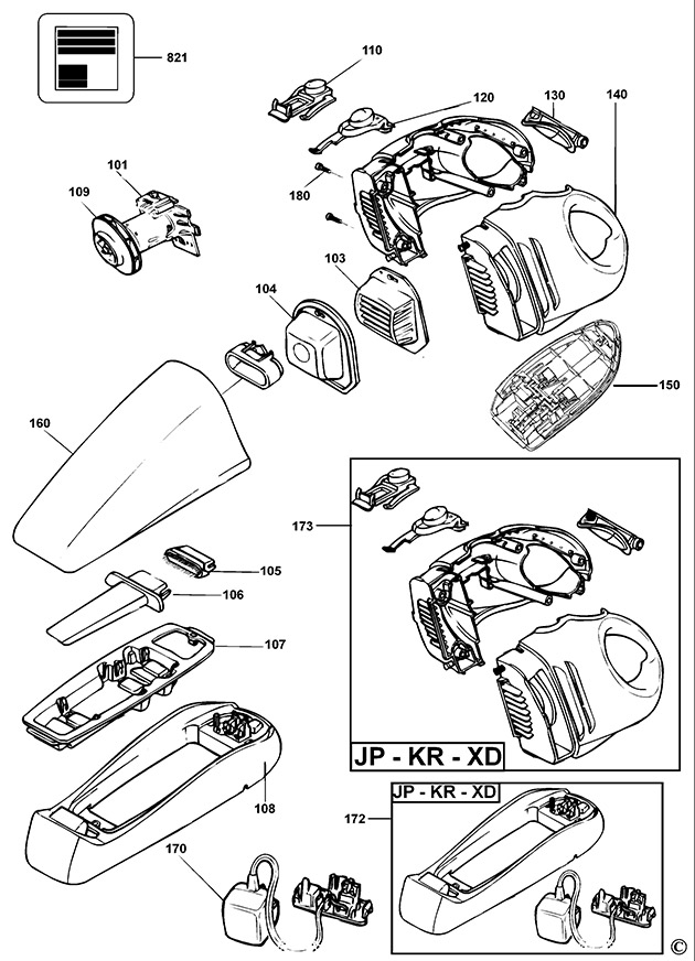 Black & Decker VP7240 Type 1 Dustbuster Spare Parts VP7240