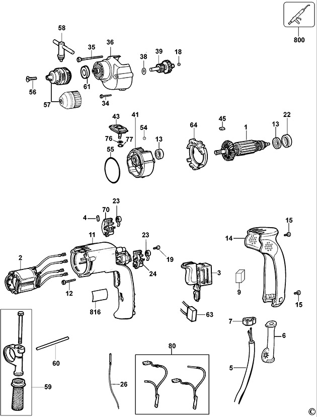 DeWalt DW206 Type 1 Drill Spare Parts DW206