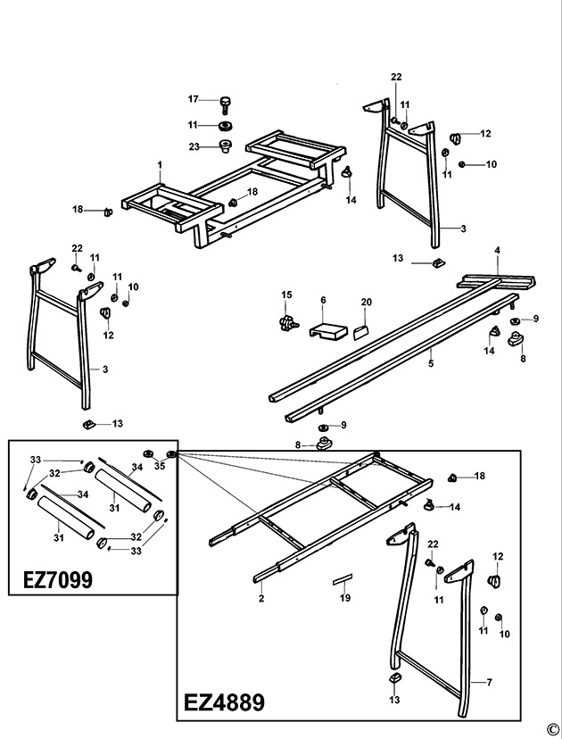 Elu EZ7075 Type 4 Extension Table Spare Parts EZ7075