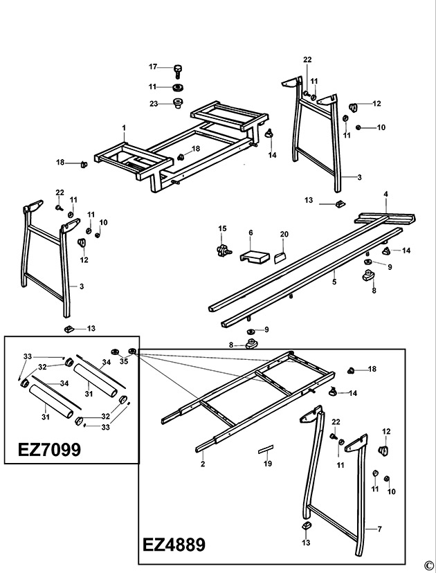 Elu EZ4000 Type 4 Extension Table Spare Parts EZ4000
