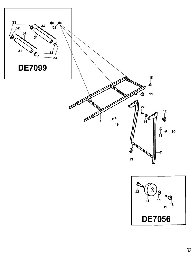 DeWalt DE7037 Type 4 Extension Table Spare Parts DE7037