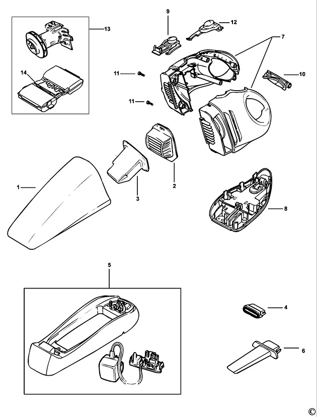 Black & Decker WV4815 Type H1 Dustbuster Spare Parts WV4815