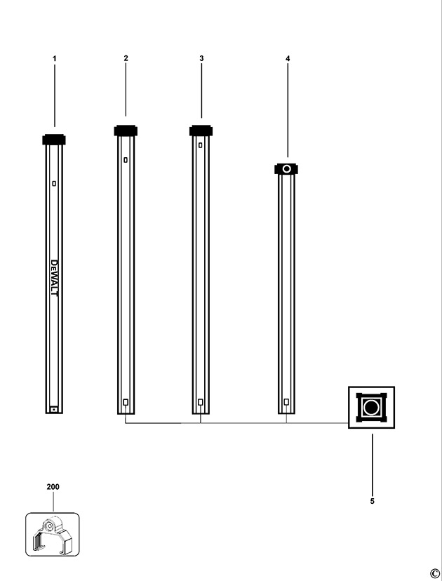 DeWalt DE0734 Type 1 Grade Rod Spare Parts DE0734