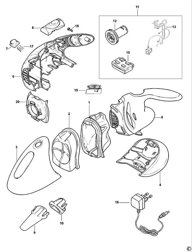 Black & Decker V3603 Type H1 Dustbuster Spare Parts V3603