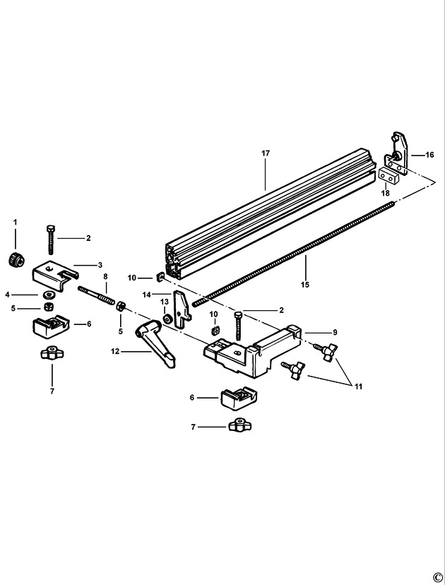 DeWalt DE7193 Type 1 Parallel Fence Spare Parts DE7193