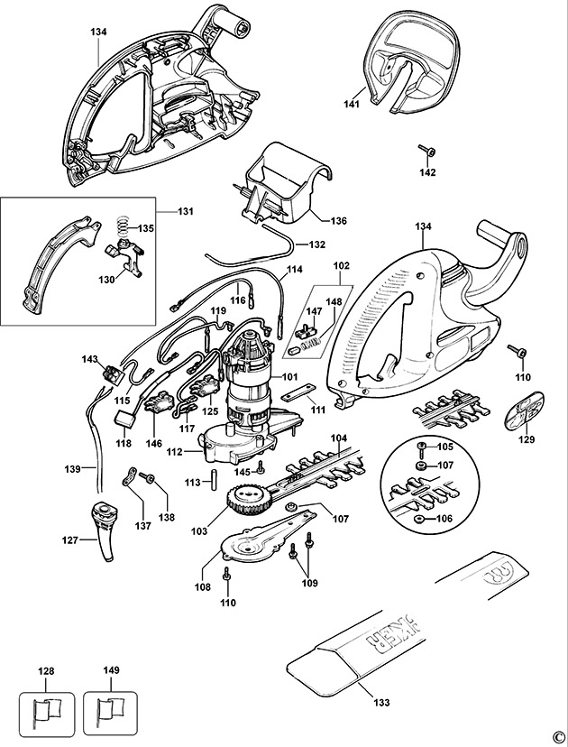 Black & Decker GT250 Type 4 Hedgetrimmer Spare Parts Part Shop Direct