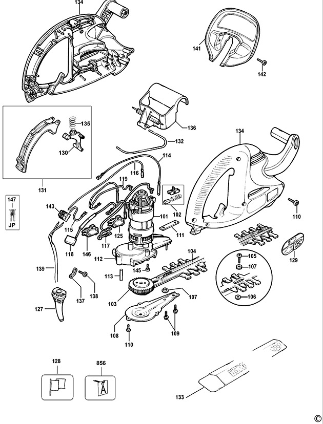 Black & Decker GT340 Type 5 Hedgetrimmer Spare Parts GT340