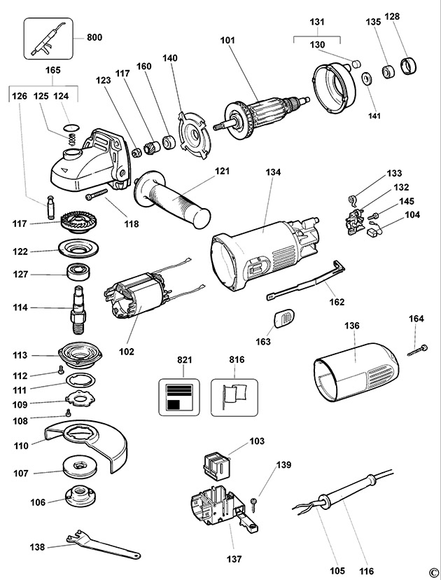 DeWalt DW817 Type 4 Small Angle Grinder Spare Parts DW817