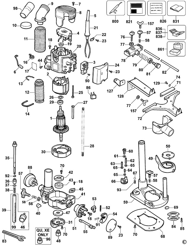 DeWalt DW621 Type 2 Router Spare Parts DW621
