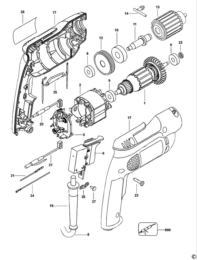 DeWalt D21002 Type 1 Drill Spare Parts D21002