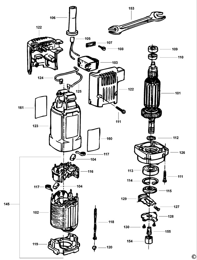 DeWalt DW673K Type 1 Motor Pack Spare Parts DW673K