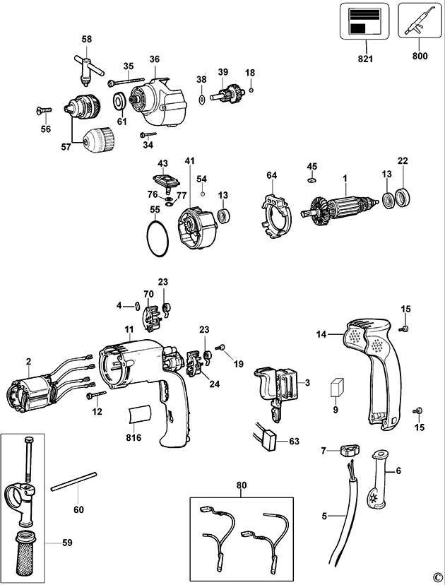 DeWalt DW206 Type 2 Drill Spare Parts DW206