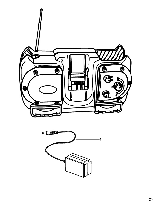 Black & Decker R123F2 Type 1 Site Radio Spare Parts R123F2