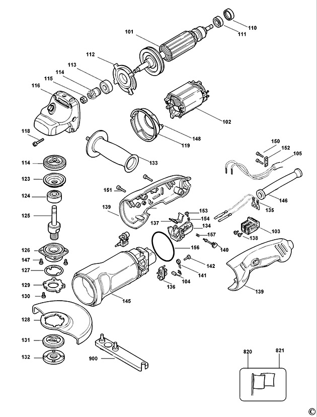 Black & Decker KG85 Type 3 Angle Grinder Spare Parts KG85