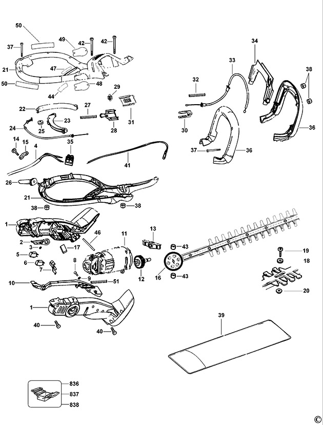Black & Decker GT371 Type 1 Hedgetrimmer Spare Parts GT371
