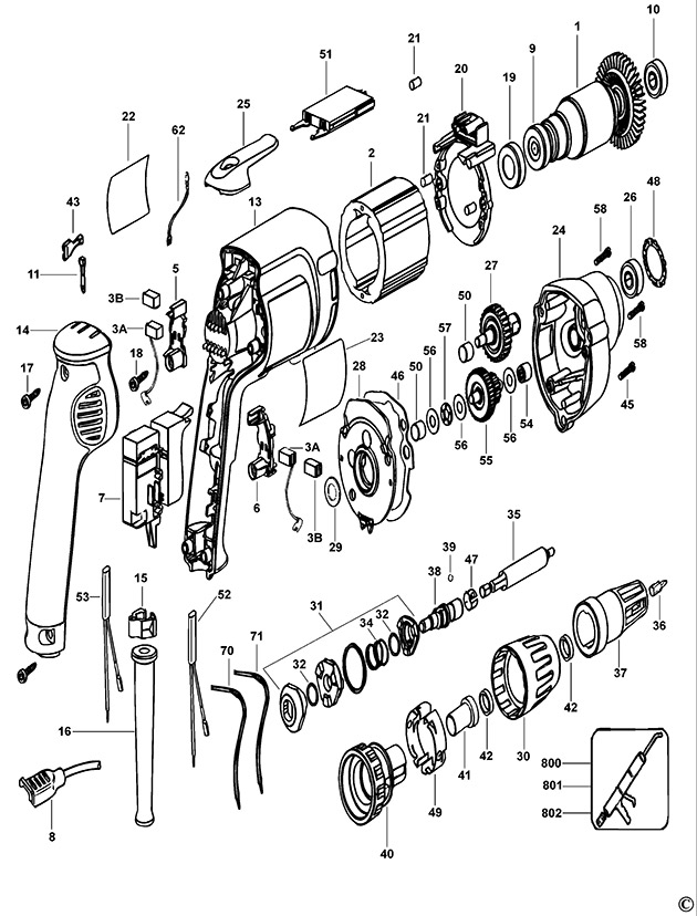 DeWalt DW258 Type 1 Screwdriver Spare Parts DW258