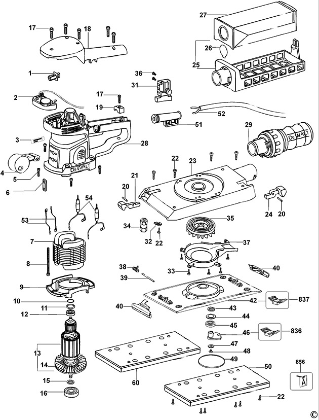 DeWalt D26420 Type 1 Sander Spare Parts D26420