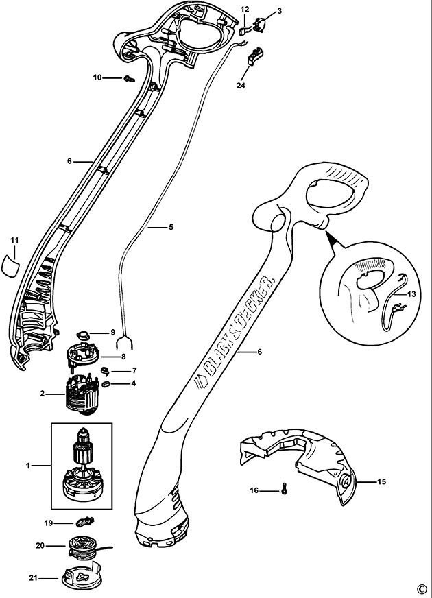 Black & Decker GL30 Type 1 String Trimmer Spare Parts GL30