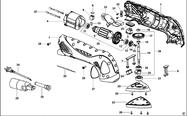 Black & Decker KA511EKA Type 1 Sander Spare Parts KA511EKA