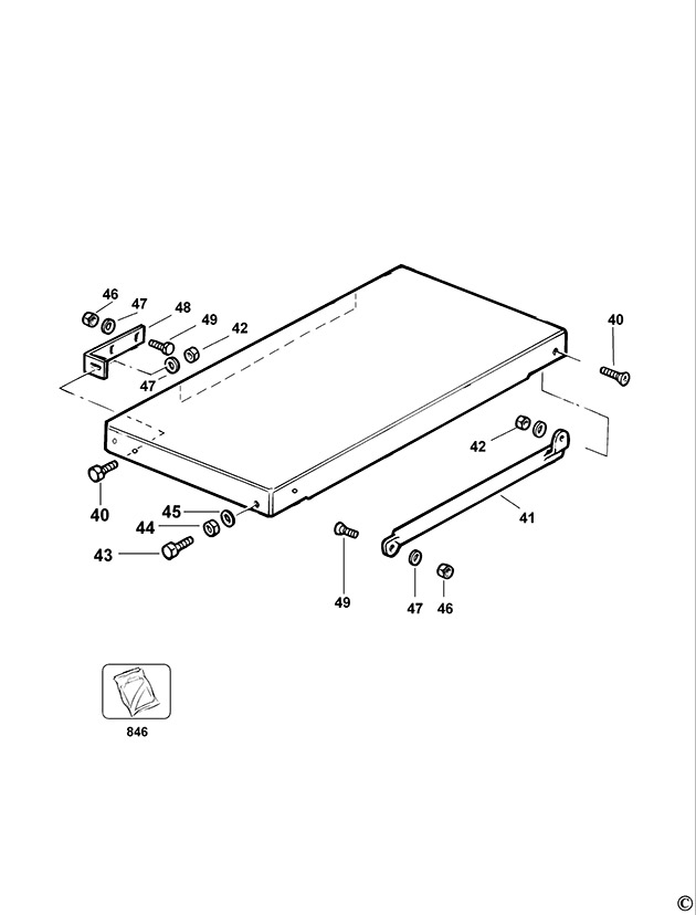 DeWalt D274001 Type 1 Extension Table Spare Parts D274001