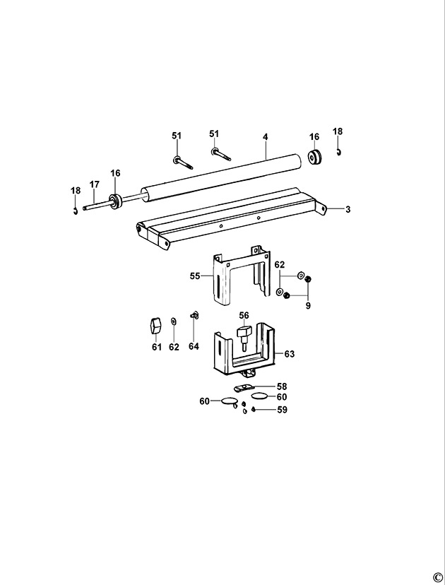 DeWalt DE7027 Type 1 Roller Support Spare Parts DE7027